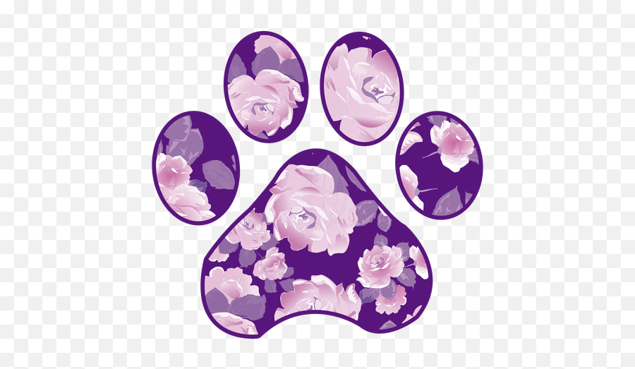 Paw Filled With Purple Rose Pattern Transparent Png U0026 Svg Vector Emoji,Purple Rose Png