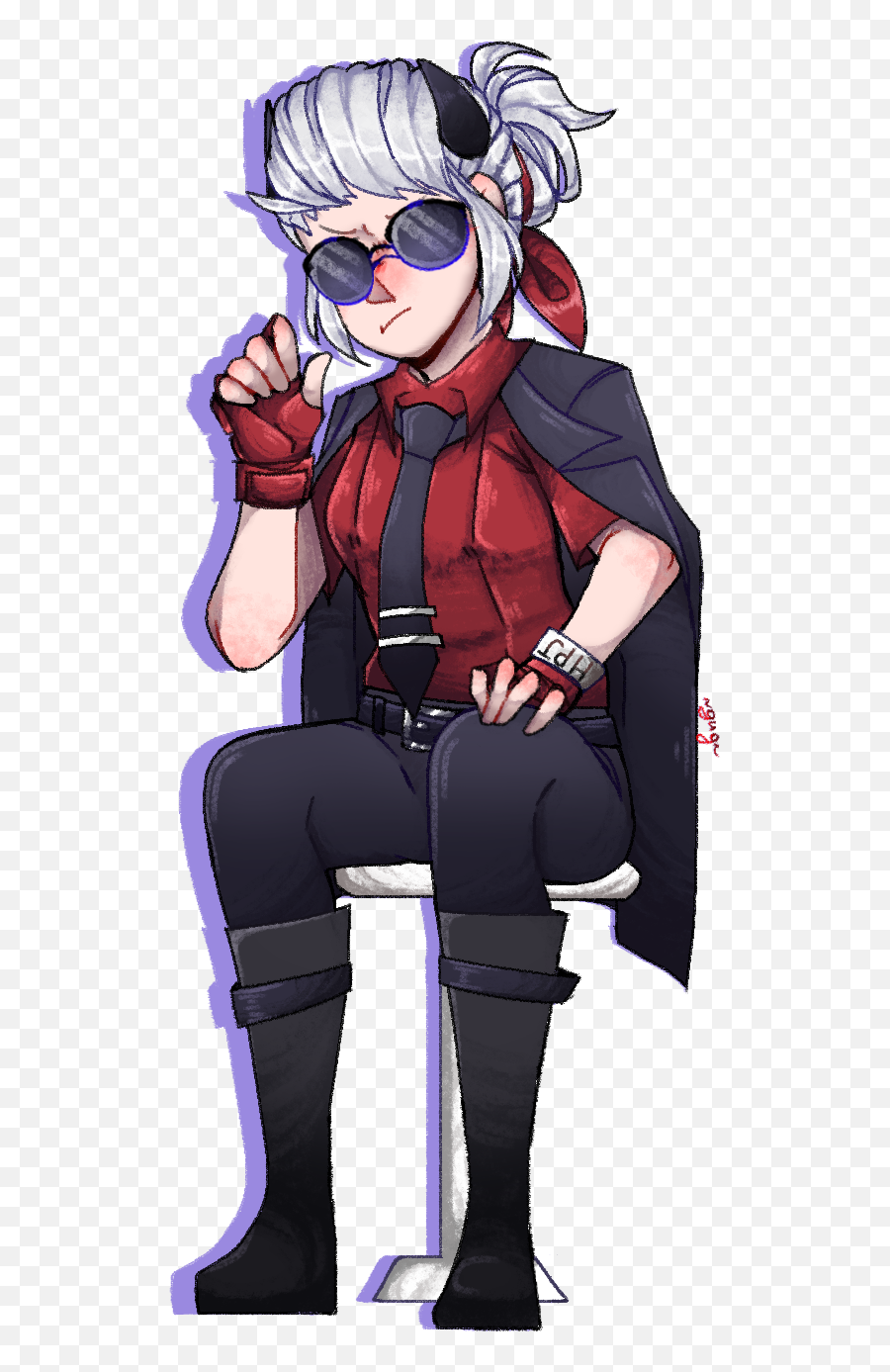 Justice With Sunglasses By Gug Helltaker Know Your Meme - Fictional Character Emoji,Meme Sunglasses Png