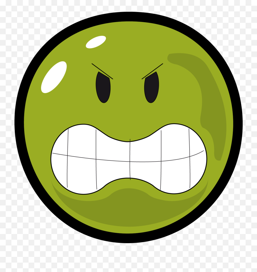 Marvellous Design Angry Face Clipart Smiley Black And - Green Angry Face Transparent Emoji,Angry Face Png