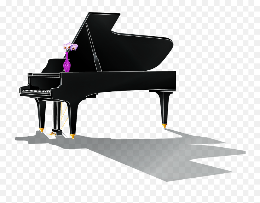 Grand Piano Piano With Shadow Roses Piano Music - Piano Piano Shadow Emoji,Grand Piano Clipart