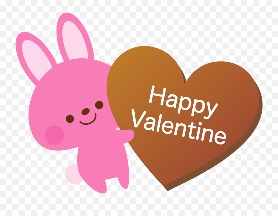 Valentineu0027s Day Rabbit Clipart Free Download Transparent - Bunny Clipart Emoji,Happy Valentines Day Clipart
