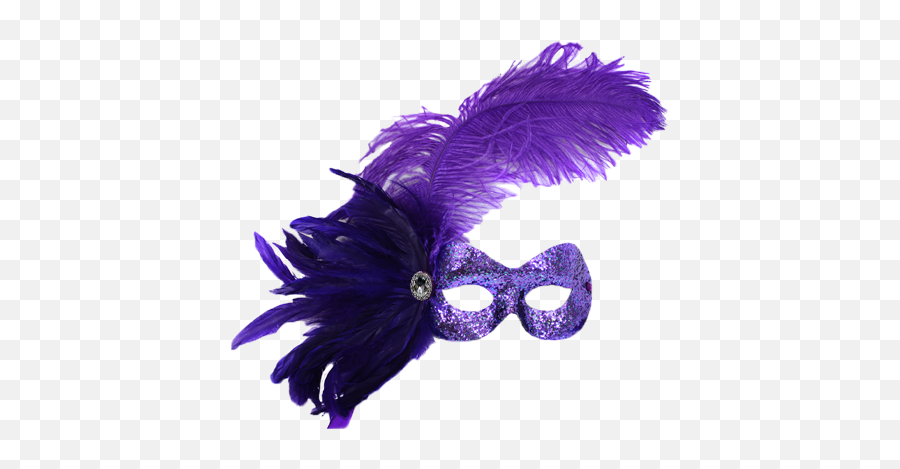 Missy Purple Feathered Masquerade Mask - Masquerade Mask Girly Emoji,Masquerade Mask Transparent Background