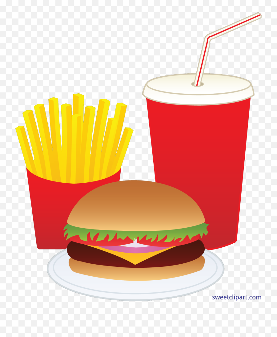 Hamburger And Fries Food Clipart - Fast Food Clipart Emoji,Food Clipart