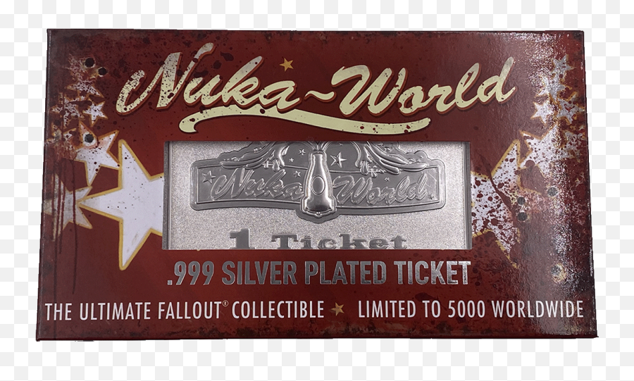 Fallout Silver Plated Card Nuka Ticket Emoji,Nuka World Logo