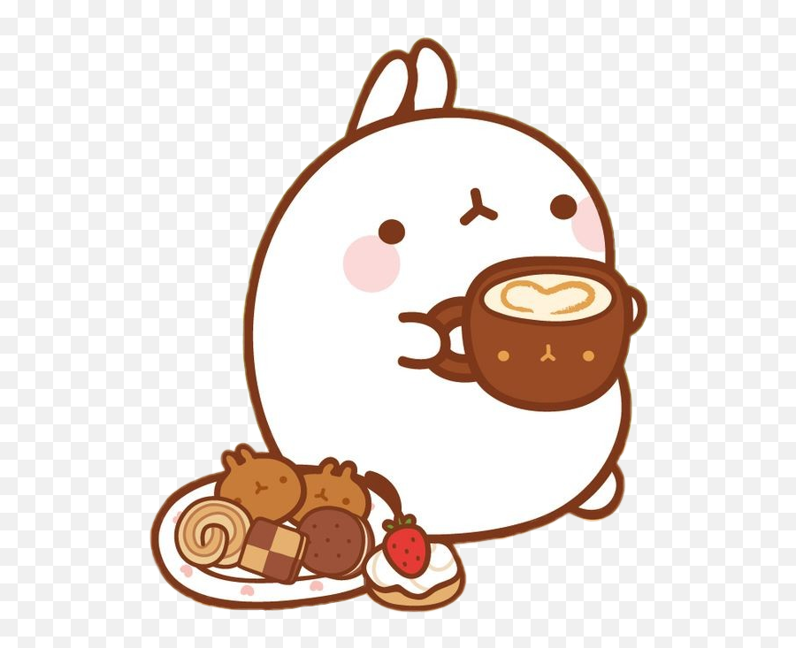 Kawaii Rabbit Cute Cookies Donut Cake Cup Coffee Emoji,Cute Coffee Clipart