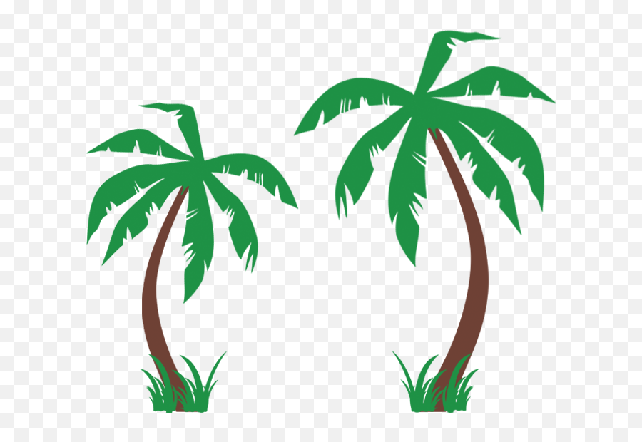 Palm Tree Decal For Wall Coconut Trees With Grass Wall - Cartoon Palm Tree Sticker Emoji,Palm Trees Png