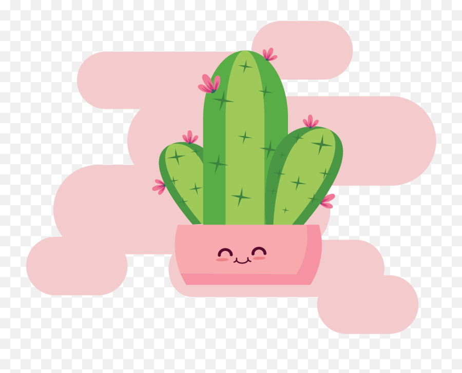 Spring Cactus Kawaii Cute Background Graphic By Goodtelangid Emoji,Cute Cactus Png