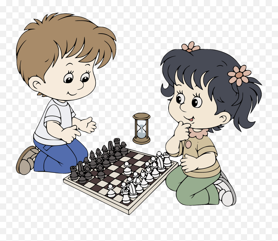 Kids Playing Chess Clipart Free Download Transparent Png - Children Playing Chess Clipart Emoji,Kids Playing Clipart