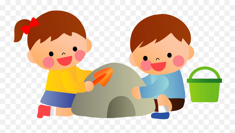 Children Are Playing In The Sand Clipart Free Download - Children Playing In The Sand Cartoon Transparent Emoji,Sand Clipart