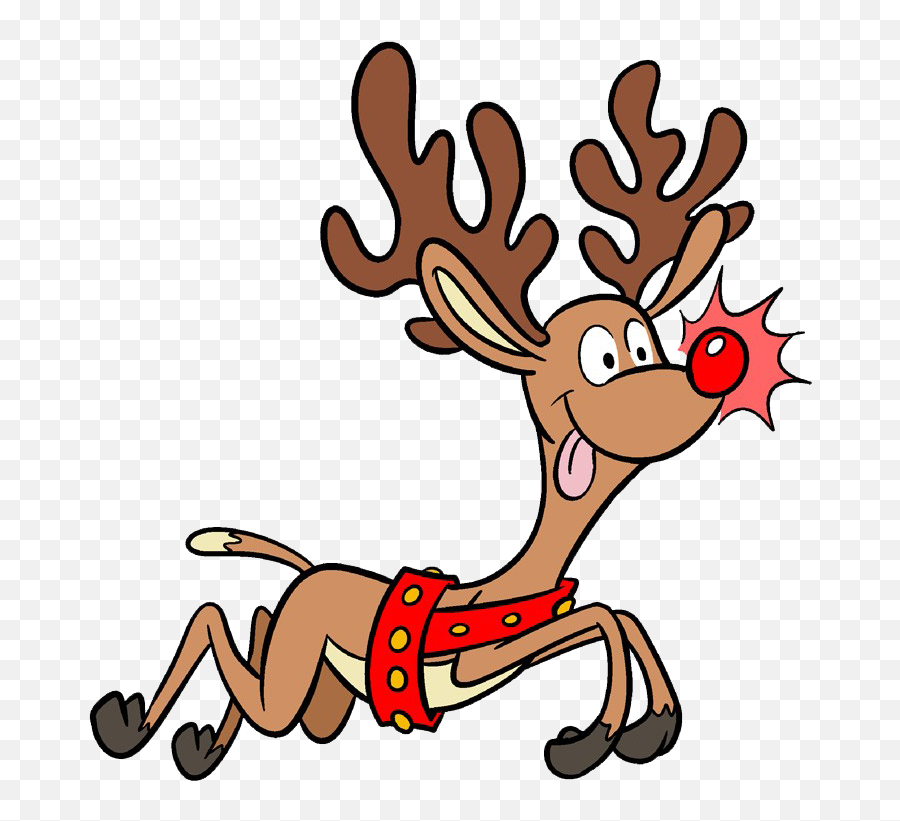 Rudolph Running Png Clipart - Reindeer Drawing Emoji,Running Clipart