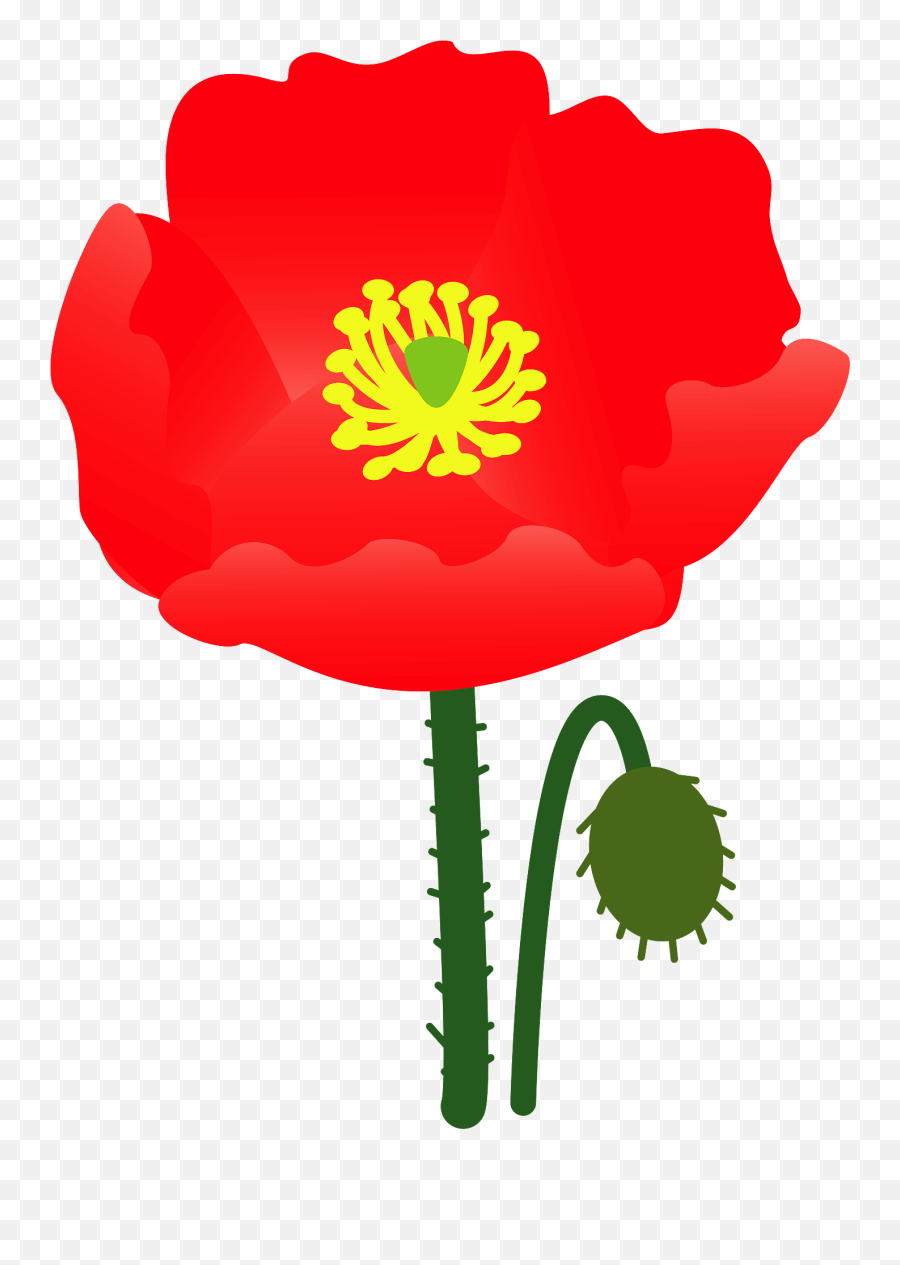 Poppy Flower Clipart - Poppy Illust Public Domain Clipart Free Emoji,Poppy Flower Clipart