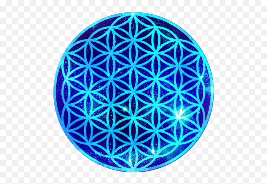 Overlapping Circles Grid Sacred Geometry Stencil Symbol - Sacred Geometry Flower Of Life Poster Emoji,Grid Transparent Background