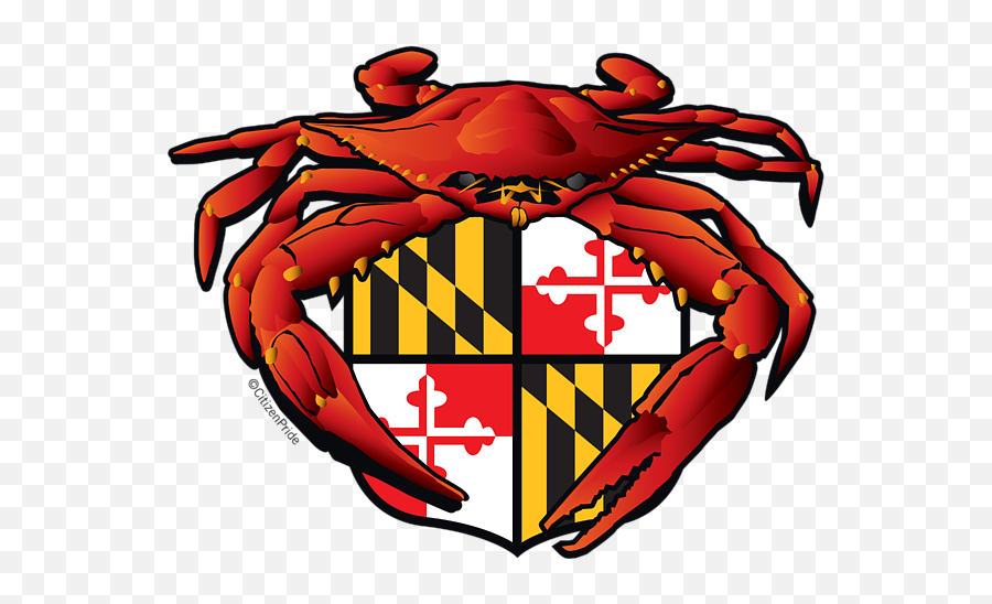 Crab Feast Maryland Flag Crest Shower Emoji,Maryland Flag Png