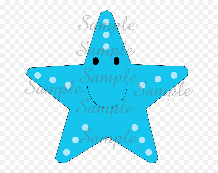Clip Art Blue Starfish Graphic - Dot Emoji,Blue Starfish Logo