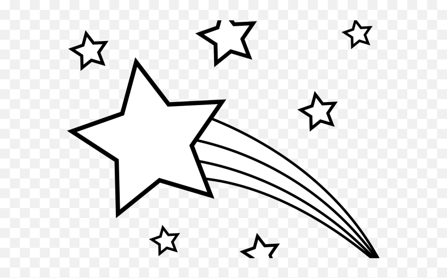 Shooting Star Clipart Line Art - Clip Art Emoji,Shooting Star Clipart