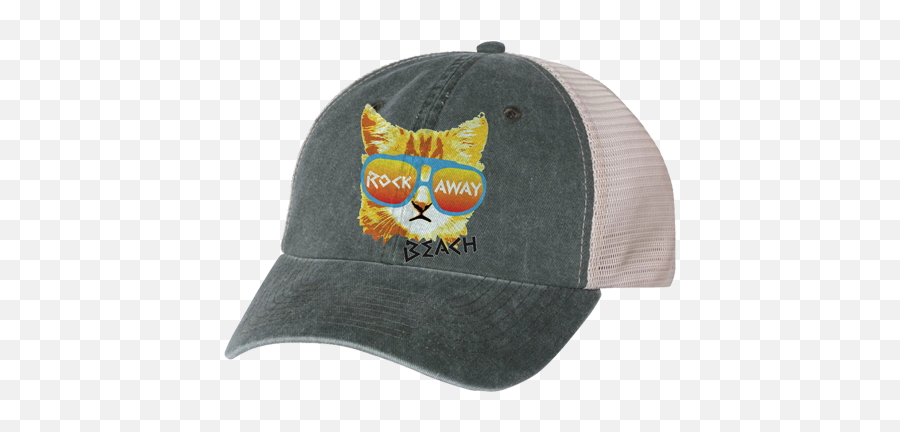 Rockaway Rad Cat Graystone Mesh Back Hat Emoji,Cat In The Hat Transparent