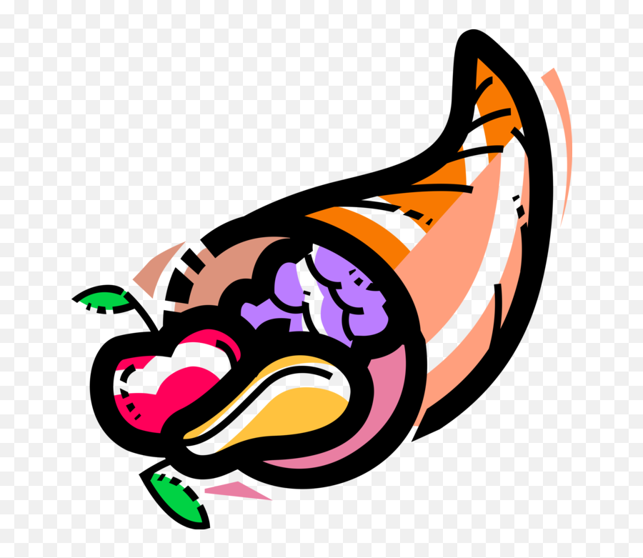 Cornucopia Harvest Fruits And Vegetables Clipart - Full Size Artistic Emoji,Cornucopia Clipart