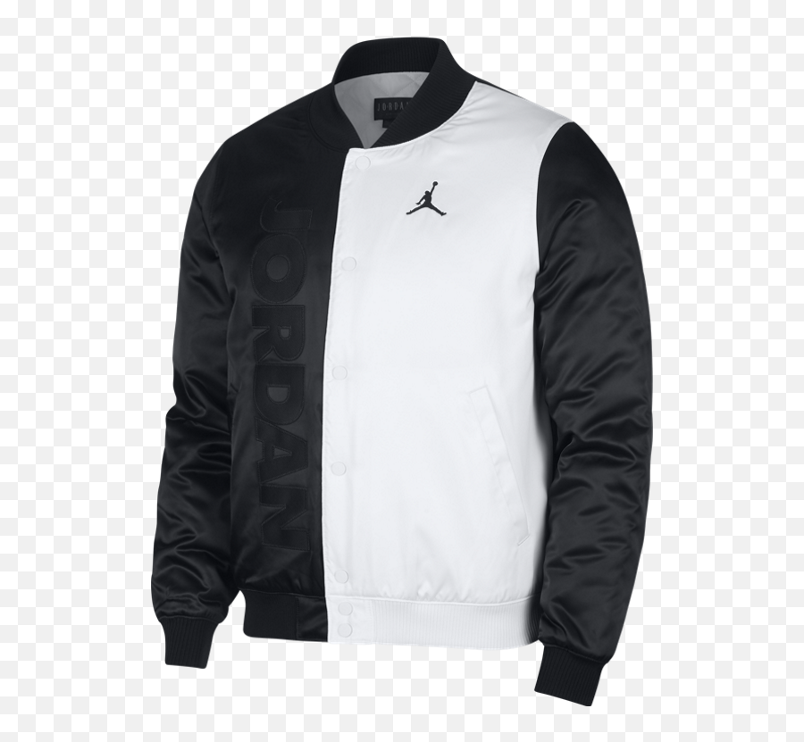 Download Hd Jordan Jacket Black And White Transparent Png Emoji,Jacket Png