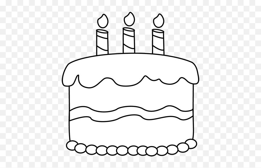 Black And White Birthday Cake Clip Art - Cake Clipart Black And White Emoji,Cake Clipart
