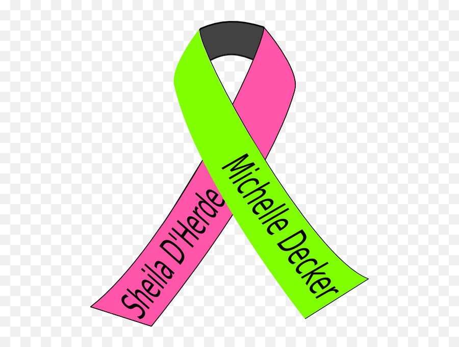 Breast Lymphoma Cancer Ribbon Clip Art At Clkercom - Vector Lime Green And Pink Cancer Ribbon Emoji,Breast Cancer Ribbon Png
