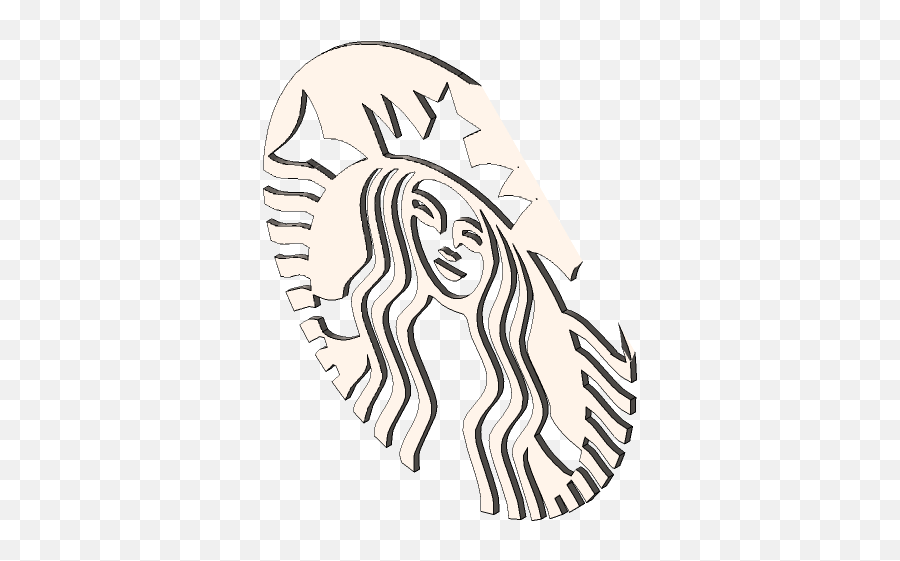 Starbucks Logo 3d Cad Model Library Grabcad - Hair Design Emoji,Original Starbucks Logo