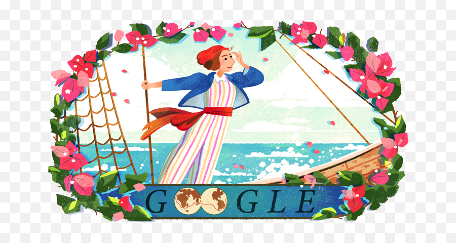Google Doodles - Jeanne Baret Doodle Emoji,Google Logo History