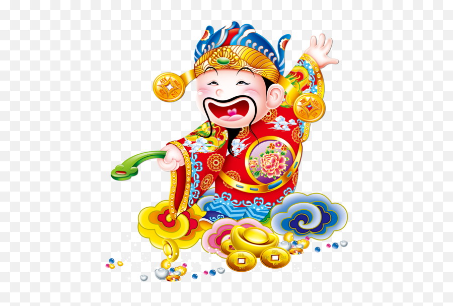 Lunar New Year Caishen New Year Toy Food For New Year Emoji,Uf Clipart