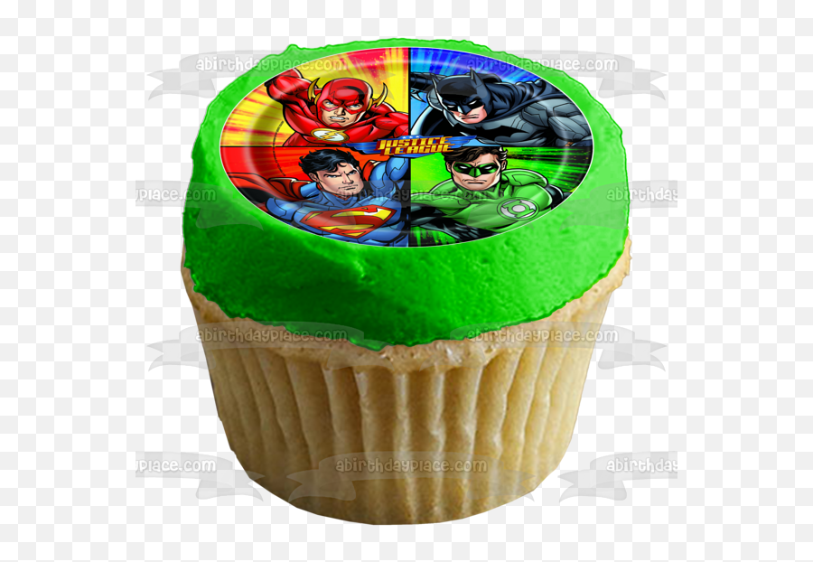 Justice League Logo The Flash Batman Superman Green Lantern Edible Cake Topper Image Abpid21822 Emoji,Justice League Batman Logo