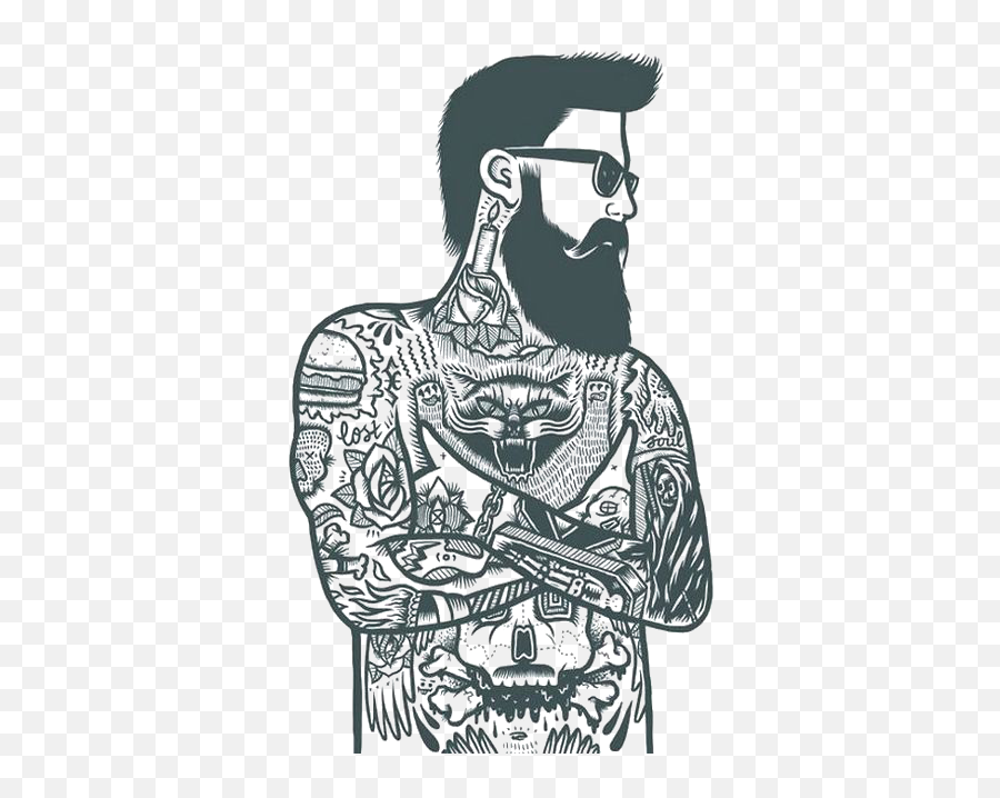 Download Tattoo Bearded Sleeve Artist Removal Ink Clipart Emoji,Bearded Dragon Clipart