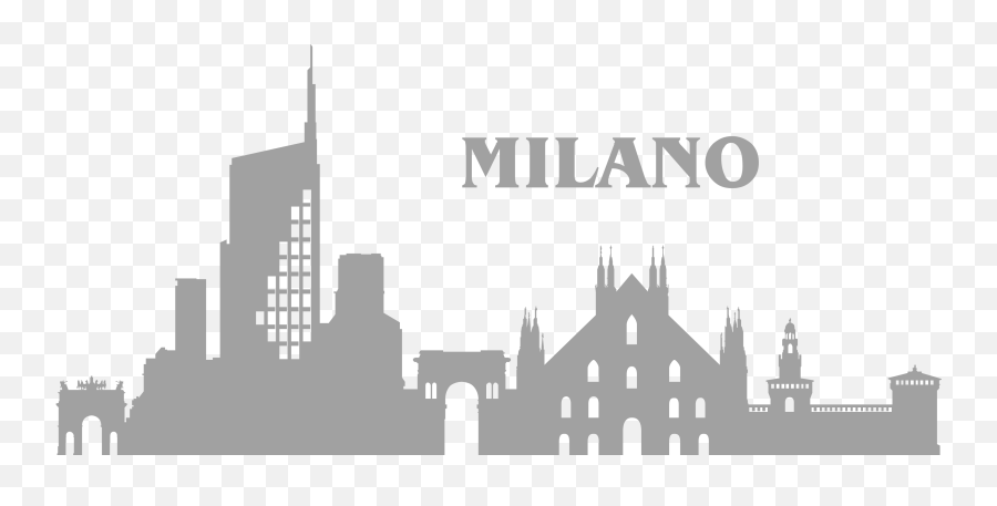 Milano Skyline Png - Milan Skyline Watercolor Full Size Milano Skyline Png Emoji,Skyline Png