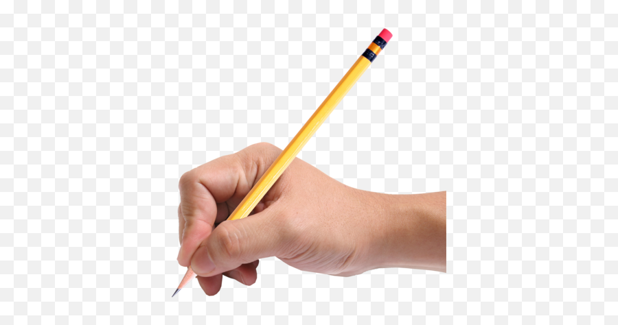 Hand Holding Pencil Png - Hands Holding A Pencil 400x393 Hand With Pencil Transparent Png Emoji,Pencil Png