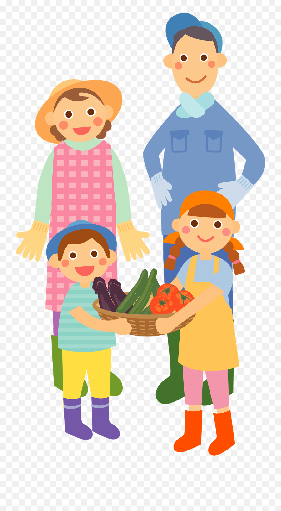 Farmer And His Family Clipart Free Download Transparent - Sharing Emoji,Family Clipart