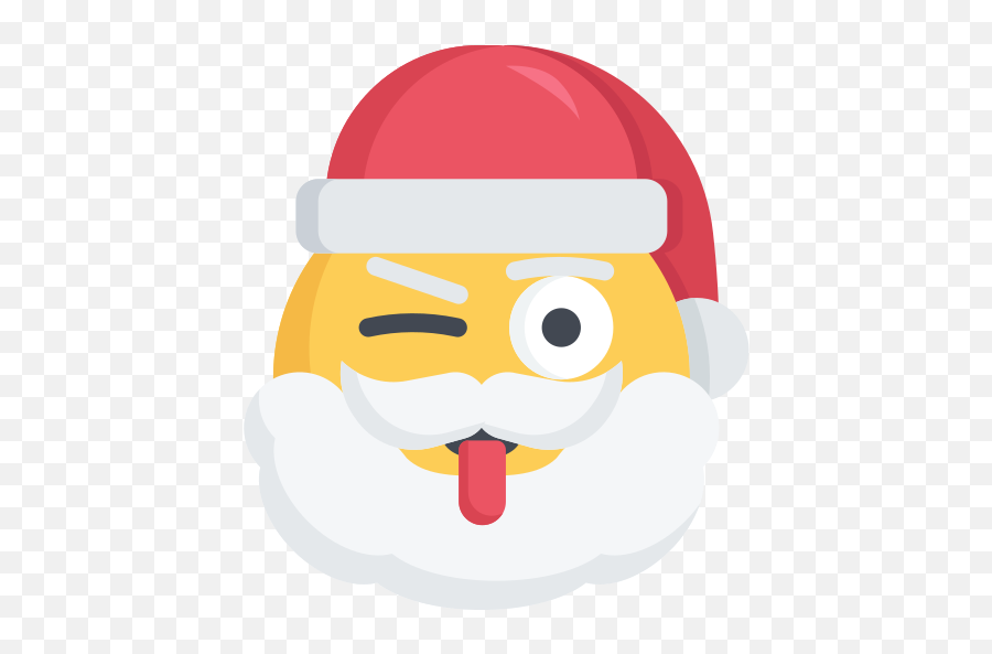 Christmas Emoji Santa Tongue Wink - Crying Santa Png,Tongue Emoji Png