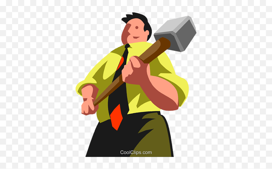 Businessman With A Sledge Hammer - Homem Com Marreta Png Emoji,Sledge Clipart