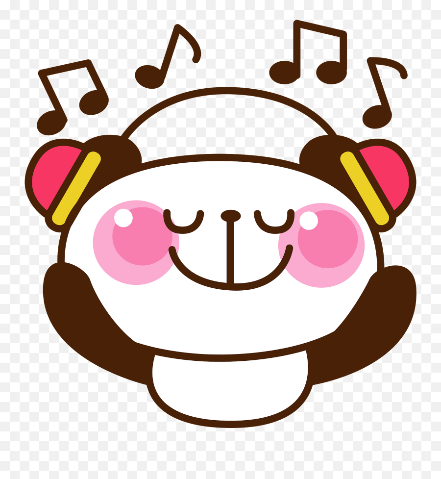 Giant Panda Is Listening To Music - Clipart Art Listening To Music Emoji,Music Clipart