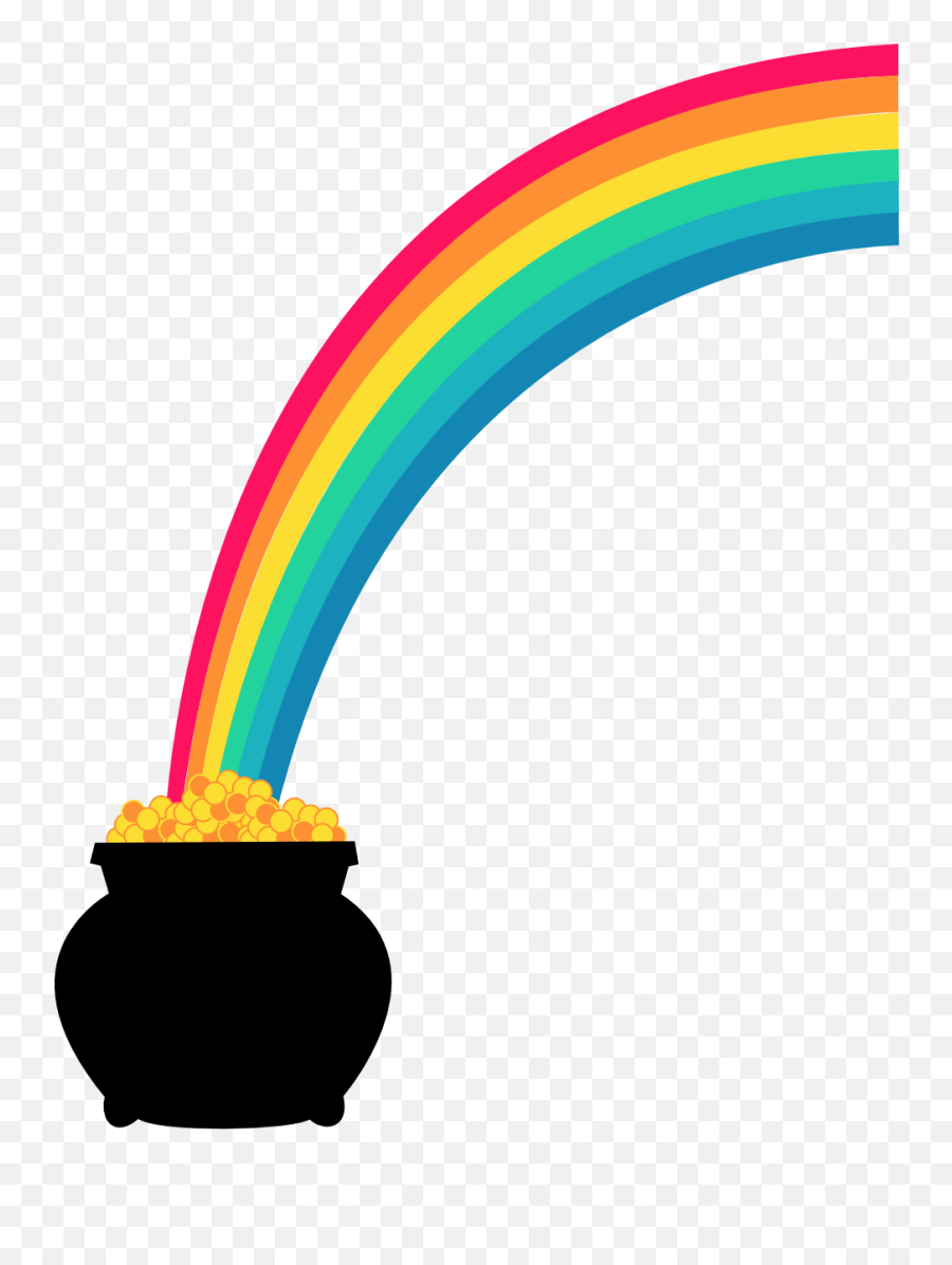 Pot Of Gold Rainbow Png Transparent - Rainbow Pot Of Gold Png Emoji,Pot Of Gold Clipart