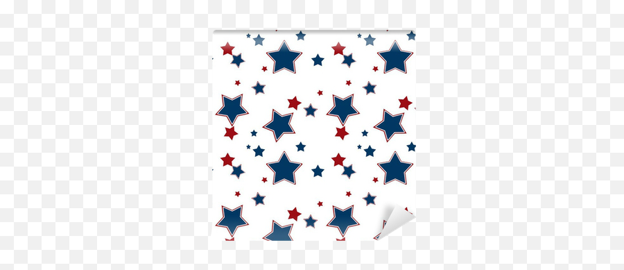 Seamless White Pattern With Red Blue Stars Background Wall Mural U2022 Pixers - We Live To Change Emoji,Stars Background Png