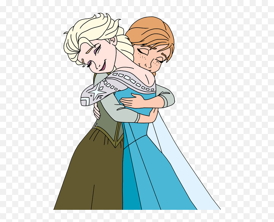 Disney Frozen Snowflake Clipart - Disney Anna Elsa Hugs Anna And Elsa Drawing Hug Emoji,Elsa Clipart