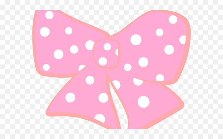 Bow Clipart Polka Dot - Pink Polka Minnie Mouse Bow Png Emoji,Minnie Mouse Bow Clipart