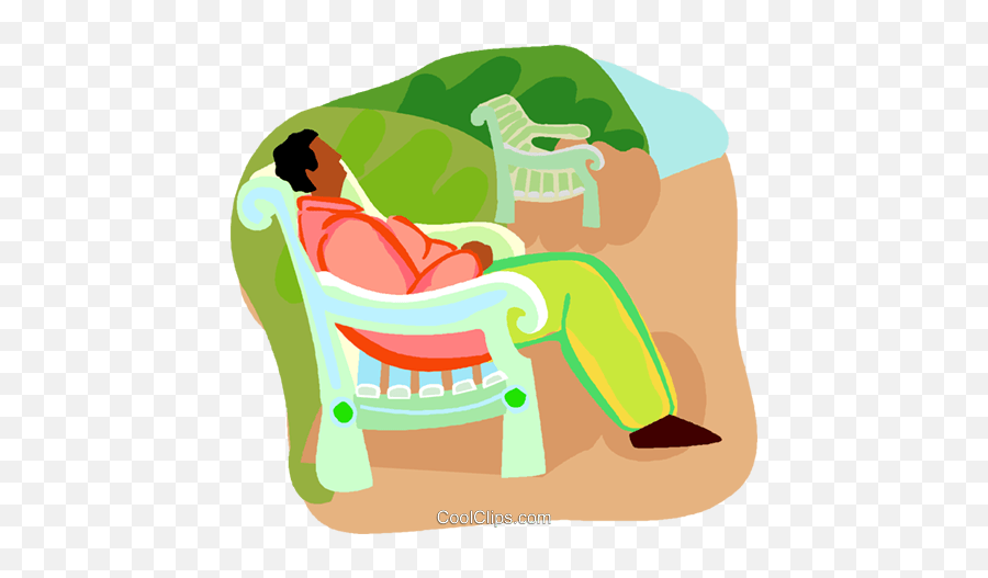 Man Relaxing On A Park Bench Royalty Free Vector Clip Art - Furniture Style Emoji,Relax Clipart