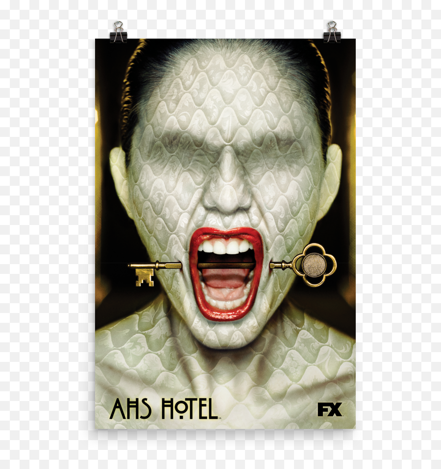 American Horror Story Hotel Art Premium Satin Poster - Official American Horror Story Hotel Poster Emoji,American Horror Story Logo