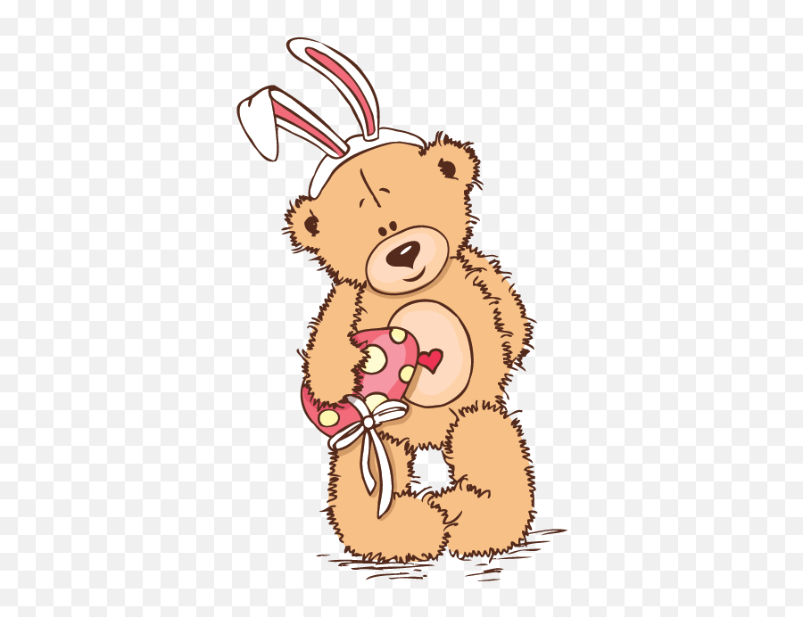 Teddy Bear With Bunny Ears Kids Sticker Emoji,Bunny Ears Clipart