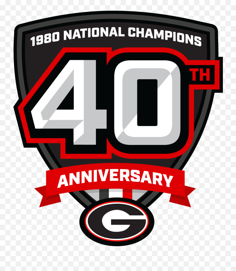 Georgia Bulldogs 40th Anniversary Of - Uga National Championships Emoji,Georgia Bulldogs Logo