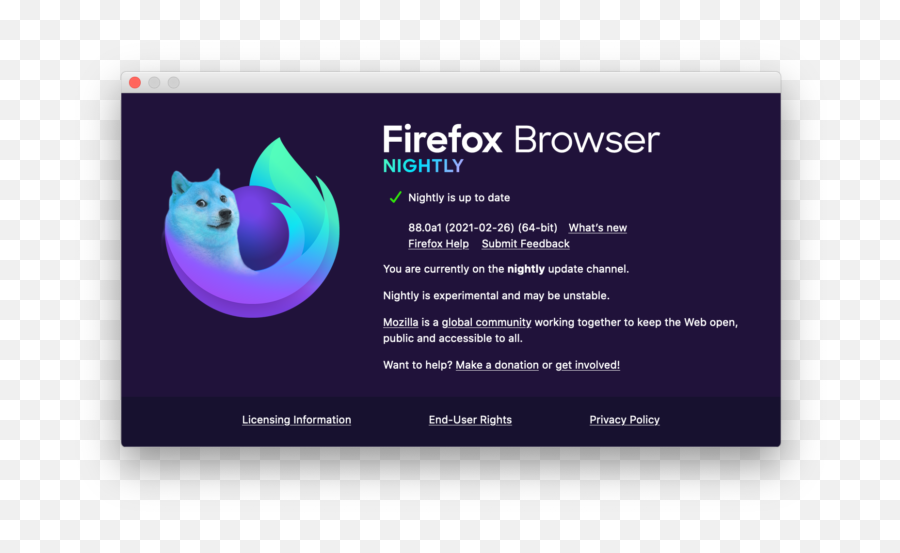The Firefox Nightly Logo Changes The Fox To The Dog - Language Emoji,Change Logo