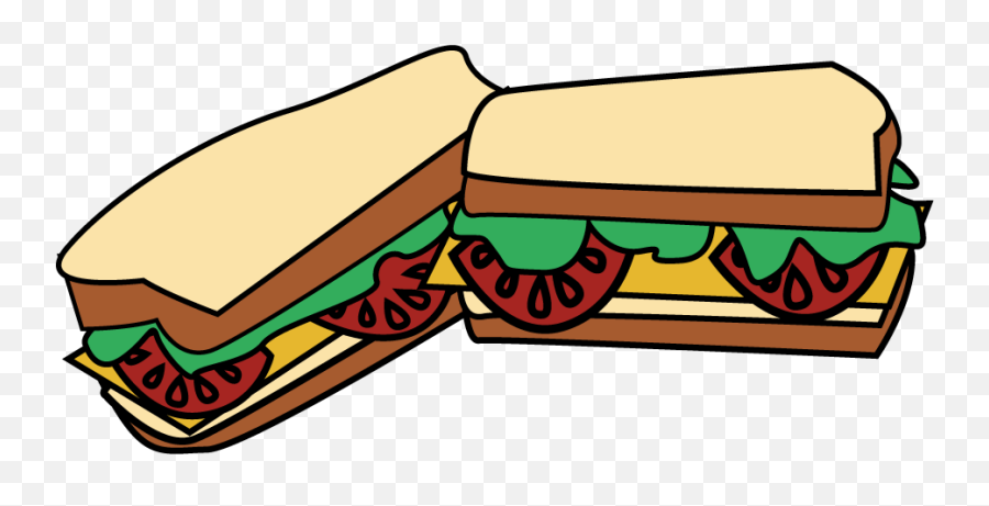Sandwich Clipart Lunchmeat Sandwich - Sandwiches Clipart Emoji,Sandwich Clipart
