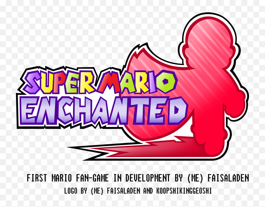 Download Hd Super Mario Enchanted 1st Logo Mario Fan - Game Emoji,Super Mario Maker Logo