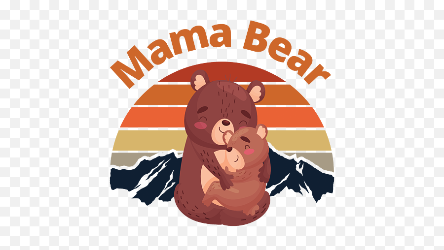 Mama Bear Sunset Retro Sunset Adult Pull - Over Hoodie For Emoji,Mama Bear Logo