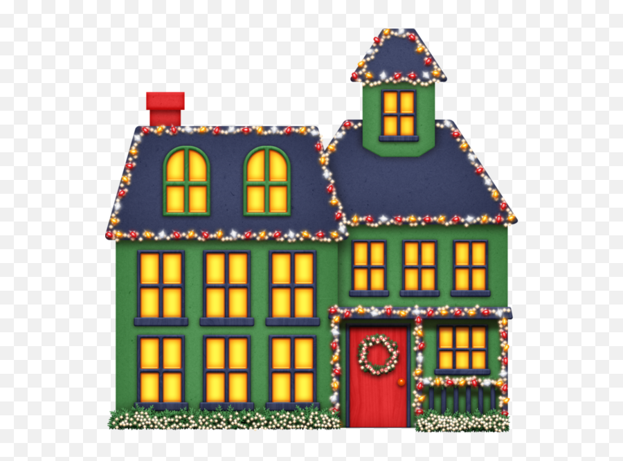 Lights Clipart House Lights House Transparent Free For - Christmas House Clipart Emoji,Christmas Lights Clipart