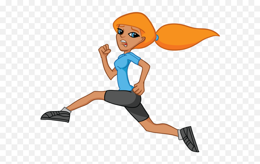 Girl Running Woman Running Clipart - Running Away Cartoon Png Emoji,Running Clipart