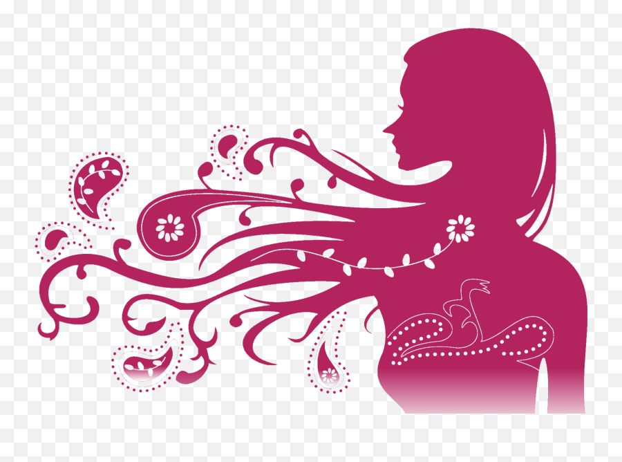 Female Silhouette Woman - Pink Women Silhouettes Png Bedroom Music Wall Painting Emoji,Woman Silhouette Png